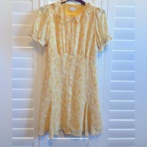 Loft Outlet Yellow Floral Dress NWT